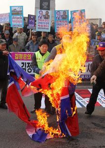 11月30日に韓国国内で行なわれた北朝鮮の砲撃に対する抗議集会  （Ｃ）時事