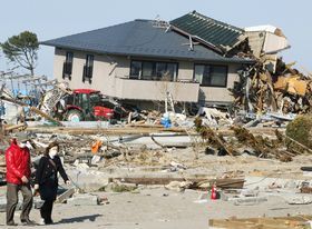 被害の全容はまだ分からない（仙台の荒浜地区）（c）時事