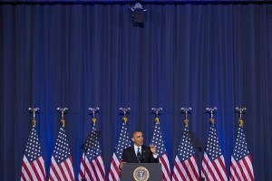  5月23日、国防大学で演説したオバマ米大統領 （C）EPA=時事