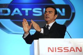 低価格小型車ブランドとして「ダットサン」を復活させたゴーン氏（c）AFP=時事